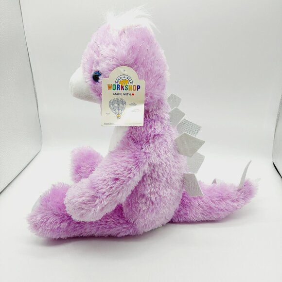 Build A Bear Purple Silver Sparkle Stegosaurus Dinosaur Plush 14” Stuffed Toy - Picture 3 of 8
